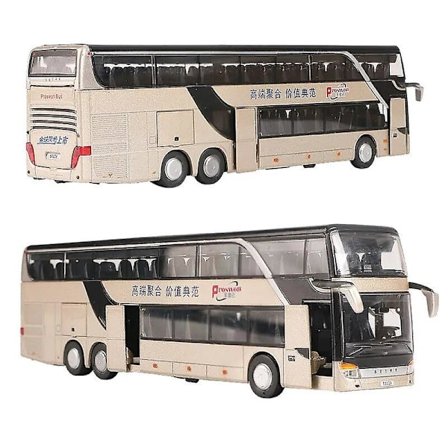 Setra Bus Legetøjsbil Til Drenge Die-Cast Metal Model Til Børn Træk Tilbage Miniature Lyd Lys Uddannelsesmæssig Samling Gave Barn