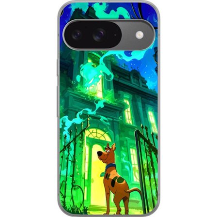 Kompatibelt Mobildeksel til Google Pixel 9 Scooby Doo plakat hjemsøkt hus tegneserie mysterie hund retro serie spøkelse grønn skummel Halloween kunst