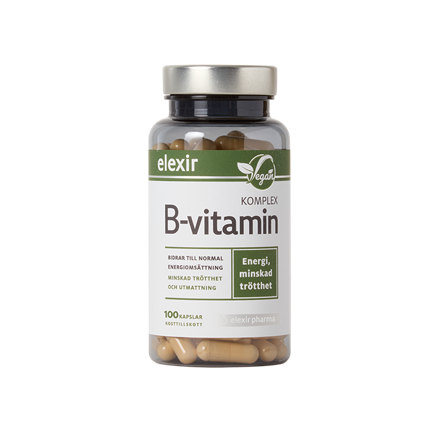Elexir Pharma B-Vitamin Kompleks Vegansk 100 kapsler