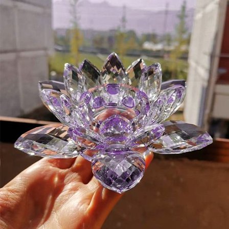 Crystal Lotus Flower Figuuri Lotus Flower Ornament PUPURA