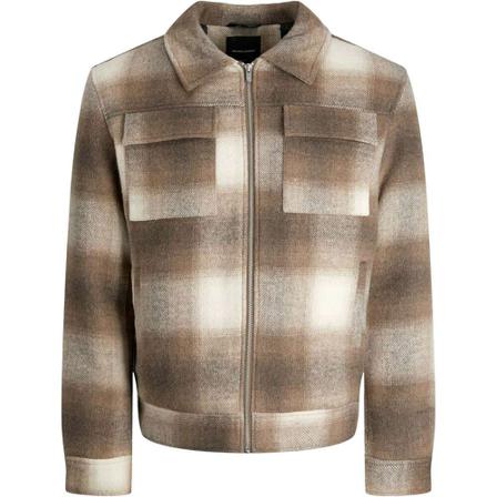Jack & Jones, Bladoc wool jkt weathered teak/check Bruin, Heren, Maat:XL