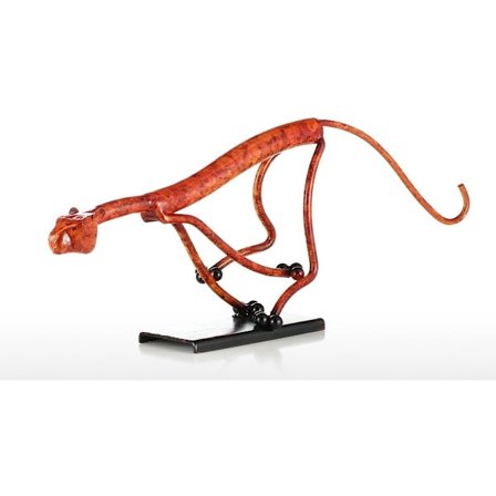 Leopard som tittar på järnskulptur Heminredning Dekoration Hantverk