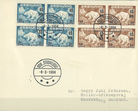 Grønland - FDC Isbjørn 4-blok provisorier