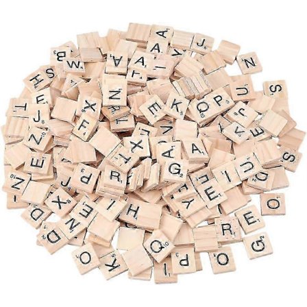 300 stykker træ alfabetbrikker A-Z 18x19mm Perfekt til Scrabble spil og håndværksprojekter (FMY)