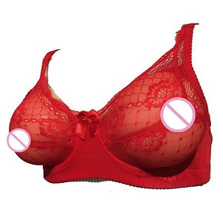 Falska Bröst BH-ficka BH Silikon Bröstformer Crossdressers Cosplay Rekvisita 75c(röd)Röd Red