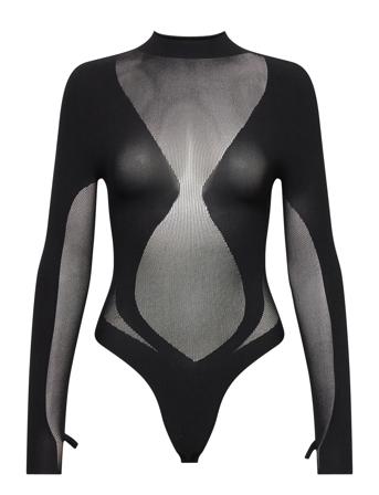 Bodysuit Longsleeve Lines Bodies Slip Svart Hunkemöller*Betinget Tilbud