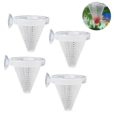 Hvit-4stk Akvarium Live Red Worm Cone Feeder Plast Frossen Brine Shrimp Fisk Fo