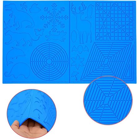 Skabelon til 3D-printpen, stor måtte (45 x 28 cm, tykkelse: 3,5 cm), med dyremønster, nyttig for begyndere, børn og 3D-penkunstnere