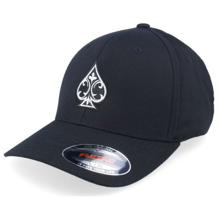 Iconic - Svart flexfit Keps - Ace Of Spades Black Flexfit @ Hatstore