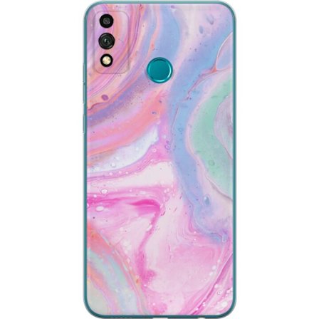 Yhteensopiva Puhelinkuori Honor Honor 9X Lite Abstrakti pastellin värinen marmoritaide, jossa on nestemäinen akryyli vaikutus pinkissä, sinisessä
