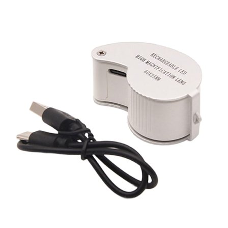 Forstørrelsesglass med LED-lys 40X/60X for myntobservasjon Håndholdt forstørrelseslinse Multifunksjonell lupe