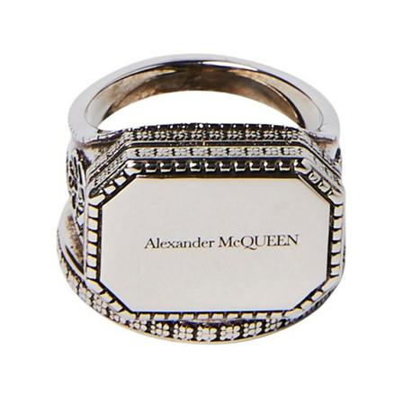 Alexander McQueen Rings , Grijs , unisex , Maat: 56 MM