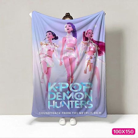 K-Pop Demon Hunters pledd kompatibelt med barn, mykt varmt og koselig pledd romdekor pledd gave kompatibel med jenter tenåringer fans