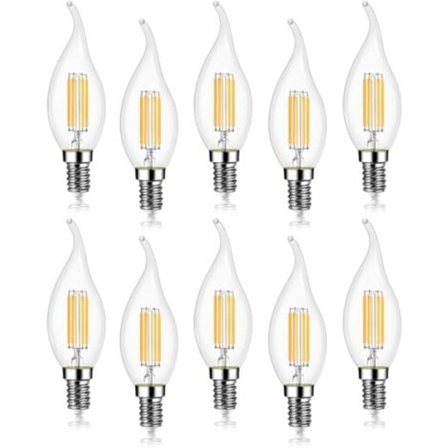 10-pack 4W LED-lampa E14 470LM Ljuslåga Kallvit 6000K, ej dimbar, 360° strålvinkel