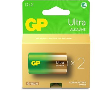 GP Ultra Alkaline D 2-p Svanenmärkt - 2-pack Ultra Alkaline D-batteri (13AUP/LR20)