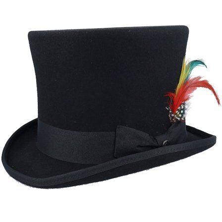 Jaxon & James - Nero historical Cappello - Victorian Black Top Hat @ Hatstore