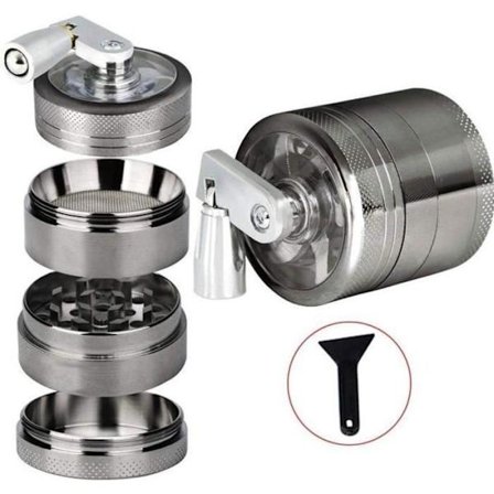 Herb Grinder - Unspecified - 4 Pieces - Zinc Alloy - Silver - 40 * 43mm