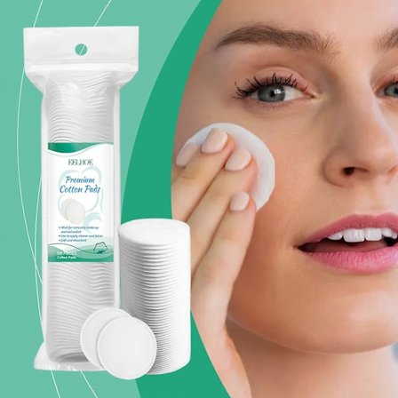 Premium vatrondeller til ansigtet, 100 stk. makeupfjerningspads, 100 % rene og naturlige ansigtsrensningsrondeller, allergivenlige