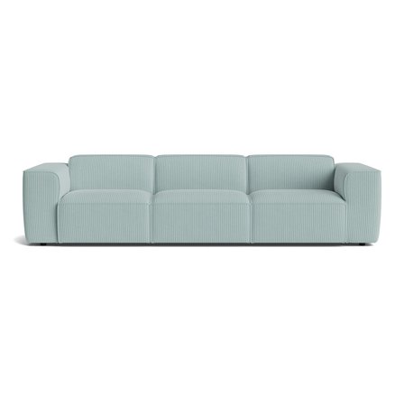Aura XL 3-Sitzer-Sofa in Lincoln Pastellblau, modernes Design mit Cord-Optik, bequeme Nozag-Federung und erstklassiger Polsterung, 73cm.
