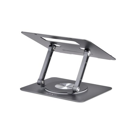 StarTech Rotating Laptop Stand 360 Swivel Ergonomic Desk Riser for Computer Adjustable Height/Tilt 11lb/5kg Aluminum
