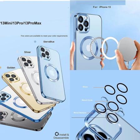 Ny versjon 2.0 ren linse for etui med kamerabeskytter For iPhone 13 Black