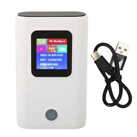 Bärbar WiFi Hotspot Stöder 10 Enheter 300Mbps 6000mAh Färgskärm 4G LTE Pocket WiFi Router med SIM-kortplats YEMMA