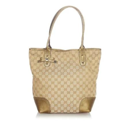 Gucci Vintage, Pre-owned Tote Bags Beige, Dames, Maat:ONE Size,Canvas