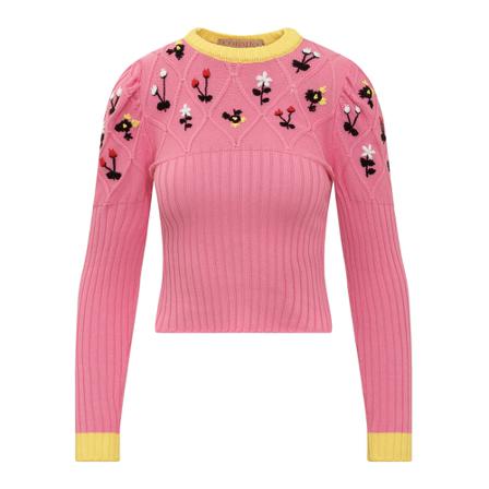 Cormio, Round-neck Knitwear Roze, Dames, Maat:S