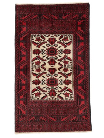 89X154 Tapis D'orient Baloutche Noir/Rouge Foncé (Laine, Perse/Iran)
