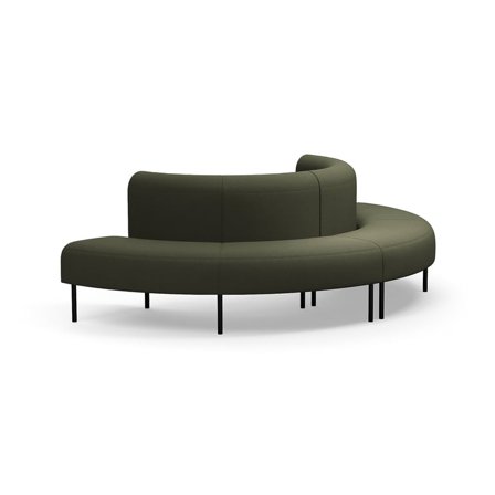 Sofa VARIETY, halvsirkel, utover, stoff Blues CSII, olivengrønn