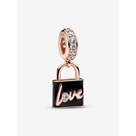 Pandora - Love Padlock Dangle Charm - 14k rosaguld plating