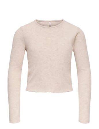 Kids Only Kognella L/S O-Neck Top Jrs Noos - Cream - 110-116