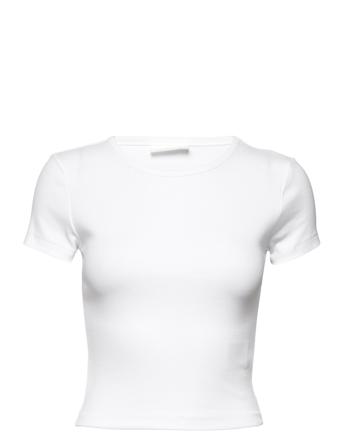 Basic Tight Top T-shirts & Tops Short-sleeved Hvit Gina Tricot*Betinget Tilbud