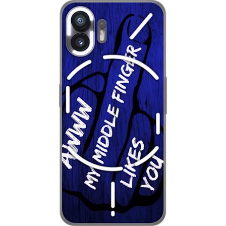 Kompatibelt Mobildeksel til Nothing Phone (2) Mørk typografisk illustrasjon med hjerteform og budskap om vennskap mot dyp blå tretekstur