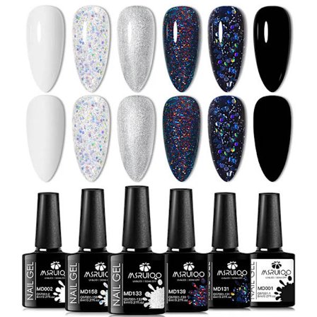6st All-season Gel Nagellack Set Nude Rosa Röd Glitter Semi Permanent UV Gel Polish Kits Allt För Manikyr Soak Off Vernis