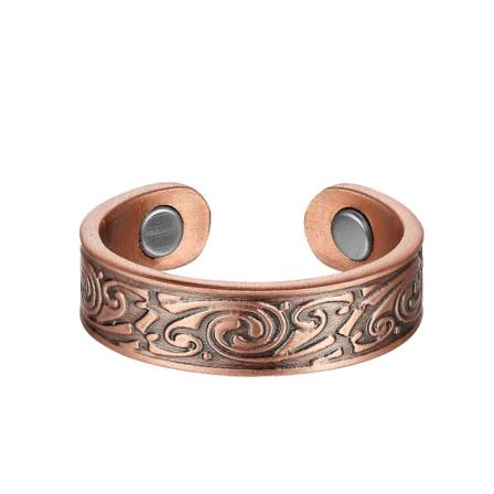 99,9 % kuparimagneettisormuskokoelma Muodikas yksinkertainen avoin ener COPPER