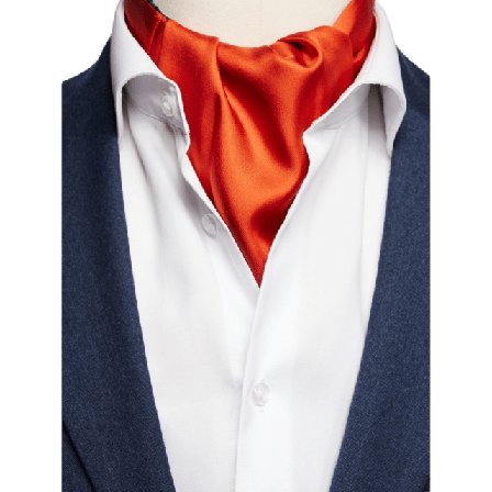 John Henric Silk Single Pointed Ascot Plain Kostymtillbehör Herr Orange ONESIZE