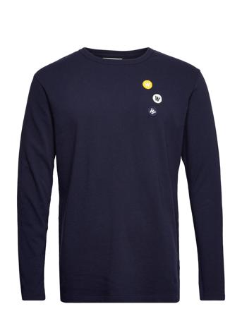 Mel Patches Ls T-Langærmet Skjorte Navy Double A By Wood Wood