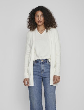 Vila Viril Open L/S Knit Cardigan - Noos - White - XL