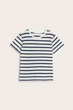 Kappahl | Stripete T-skjorte i myk bomullsfloss Mørkeblå 122/128 | Mørkeblå