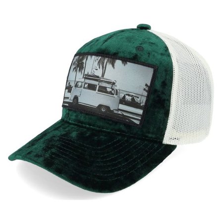 Calza Pennello - Grön trucker Keps - Surf Van Velvet Green/Ivory A-frame Trucker @ Hatstore