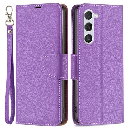 SKALO Samsung S24 Litchi Flip Cover - Lilla
