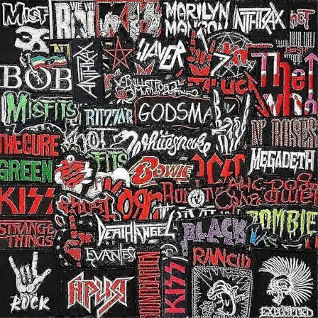 50 stk./parti Punk Rock Musikk For Sy Stryking På Merker Bokstav Broderi Merke For Klær Band Applikasjoner Sy Jakke Jeans Høy Kvalitet