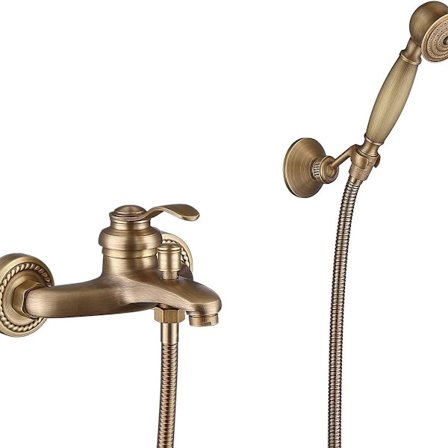 Brusehaner med håndbruser Brusehaner Antik messing Finish Væghængt med Ha