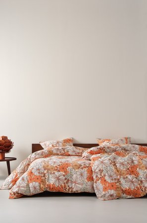 Jotex - Bold Dynetrekksett Enkeltseng Oransje/multi - FIORI - Kjøp Enkeltseng hos Jotex