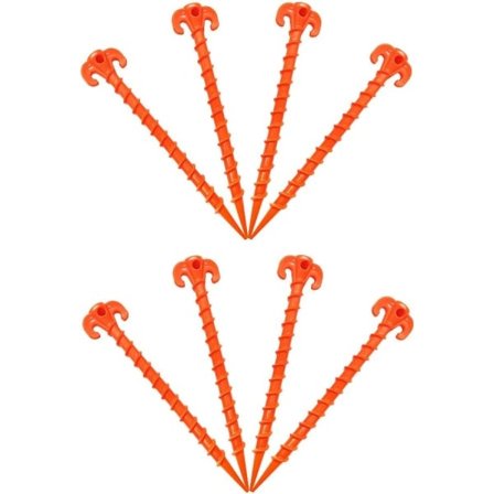 Strandtältpinnar Markisfästen Markispinnar Heavy Duty Skruvform 10 Tum - 8-Pack Orange