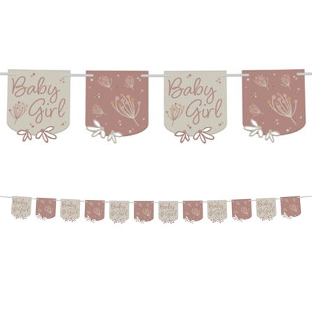 Flagguirlande Baby Girl Blomstrende