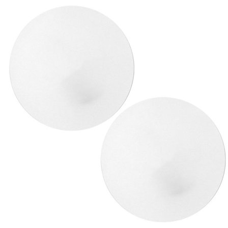 Rund solidfarget vanntett skinn bærbar musematte i søt hvit