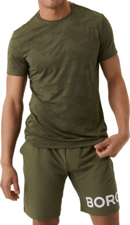 Björn Borg Men's Borg Performance T-Shirt Men Short sleeved fitness sweater Green XL