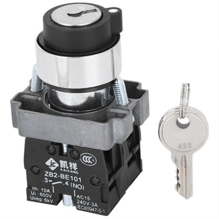 ZB2‐BE102 Nøglelåskontakt 2 Positioner Antioxidant God Ledningsevne Nøglelåskontakt